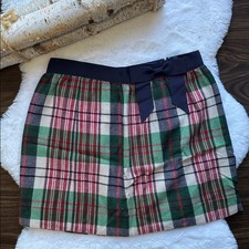 Vineyard Vines Women s Plaid Wool Blend Skirt Green/Red/Navy Holiday Bow size 4