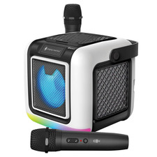 Karaoke Singing Machine My Cube Studio Bluetooth Speaker, 2 Wireless Microphones