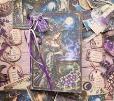 MOONLIGHT WITCH Handmade Junk Journal Booklet 40 Pg. Ephemera