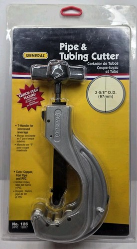 General Tools #126 Tubing/Pipe cutter 1/4" To 2-5/8"(6mm-67mm) New