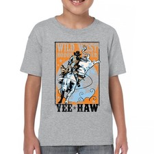 Wild West Rodeo Rider Youth T-shirt Bull Riding Cowboy Ranch Country Kids