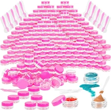 100 Pcs 3G Empty Plastic Containers with Lids,Tiny Makeup Sample Containers, Sma