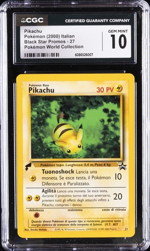 2000 POKÉMON BLACK STAR PROMOS ITALIAN #27 PIKACHU CGC 10 GEM MINT