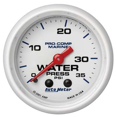 #ad AutoMeter 200772 Marine Mechanical Water Pressure White 0 35Psi 2 1 16quot; $85.74