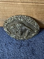 Vintage EGE American Bison Pewter Belt Buckle Buffalo 1993 Made In USA