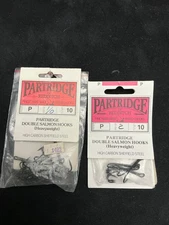 Vintage Partridge Redditch Code P Double Salmon Steelhead Hooks