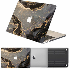 Gold Foil Marble Laptop Case For Macbook M3 M4 Air A2485 A2338 A1708 A1466 A1369