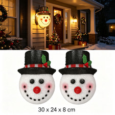 2 Pack Christmas Snowman Porch Light Covers Lamp Covers for Christmas Front Yard