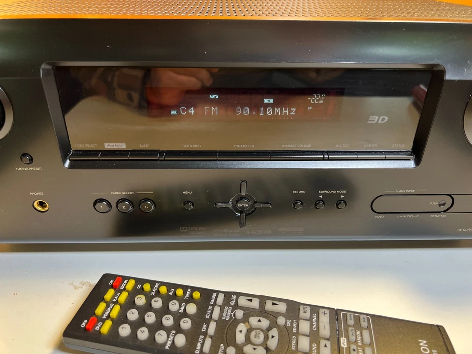 Denon 3D HDMI Stereo Receiver Reciever Dolby TosLink & Coaxial Optical Ports - Image 3 of 4