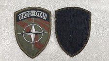 NATO Verbandsabzeichen NATO-OTAN schwarz/oliv gewebt mit Klett