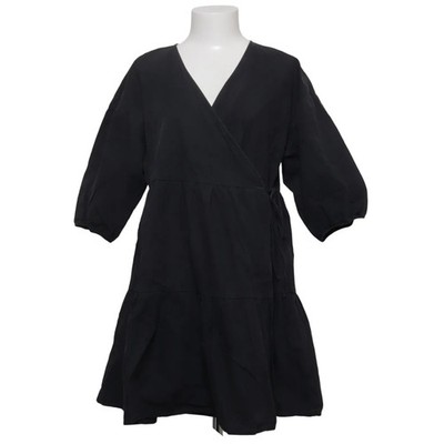 Ichi, Wickelkleid, Größe: M, Schwarz, Baumwolle, Einfarbig, Damen #bLt