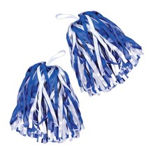 Pom Poms Blue White Cheerleader Costume Accessory