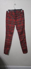 Tripp NYC womans 27 / 5 Red Buffalo Plaid Pants Daang Goodman Goth Punk Y2K Rave