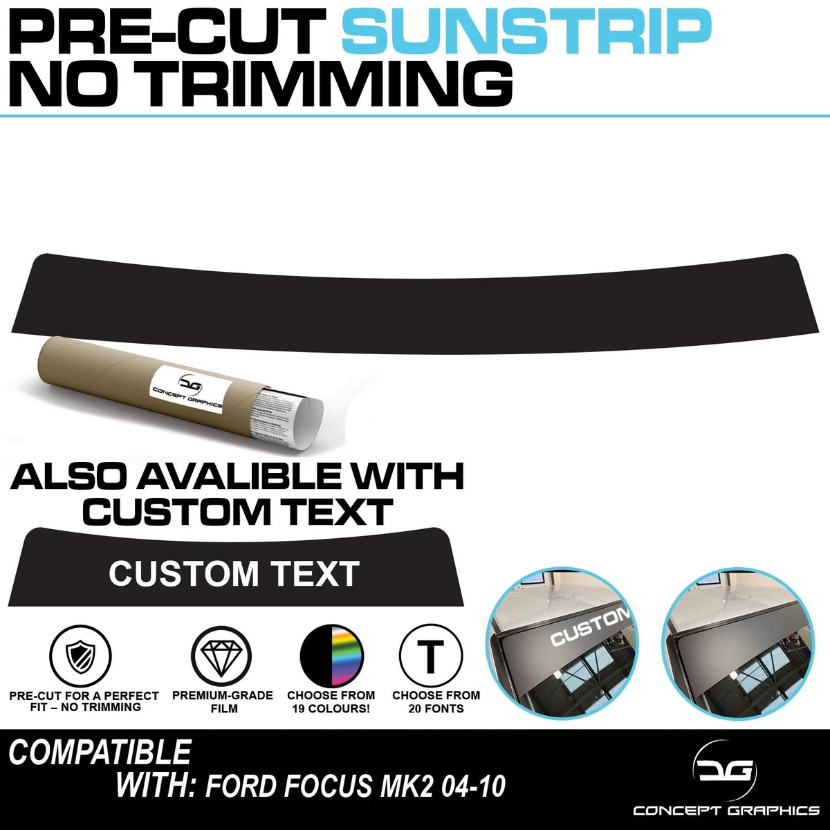 Precut Windshield Sun Visor Window Tint Strip for Mercedes Benz
