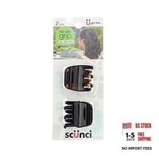 No-slip Grip Chunky Jaw Clips, 3.5 Cm, Pack of 2 