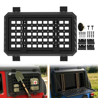Rear Window Molle Panel Foldable Table For 2018 2025 Jeep Wrangler JL JLU 4-Door