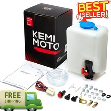 Universal 12v Windshield Washer Pump Fluid Reservoir Bottle Kit With Jet Switc