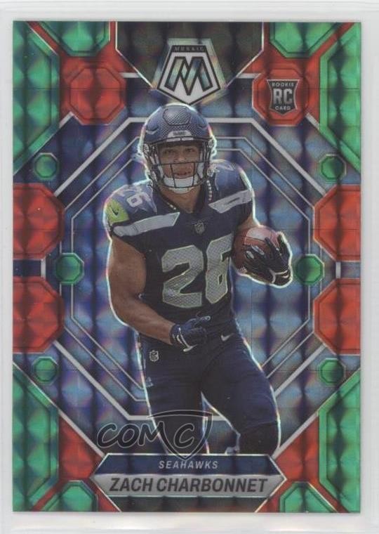 2023 Mosaic Rookies Choice Red & Green Prizm Zach Charbonnet #379 Rookie RC 5ub