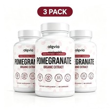 3Pack Organic Capsules 60ct Antioxidant Extract Alevia Pomegranate UK stock