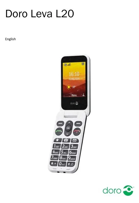 DORO LEVA L20 PRINTED INSTRUCTION MANUAL USER GUIDE HANDBOOK EASY TO READ 72pgs - Image 1 of 1