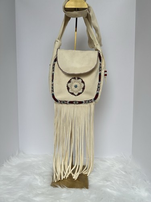 #ad #ad Vintage Native American Beaded Buckskin Fringe Bag Lakota Sioux Style $59.00