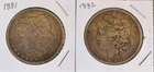 1881-P & 1882-P Morgan Silver Dollars