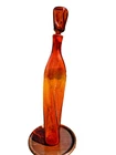 Vintage Blenko  Husted Hand Blown Amberina Twist Glass Decanter #5825 w Stopper