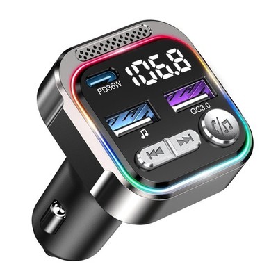 ORIA Bluetooth FM Transmitter Auto 66W KFZ Bluetooth 5.3 Radio Adapter PD 3