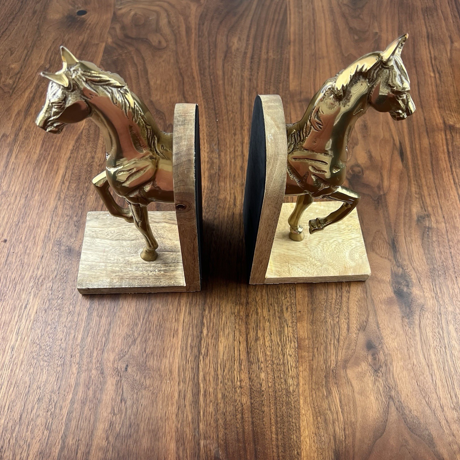 Relaxdays 2er Set Buchstützen, Pferdefiguren, Deko Buchhalter