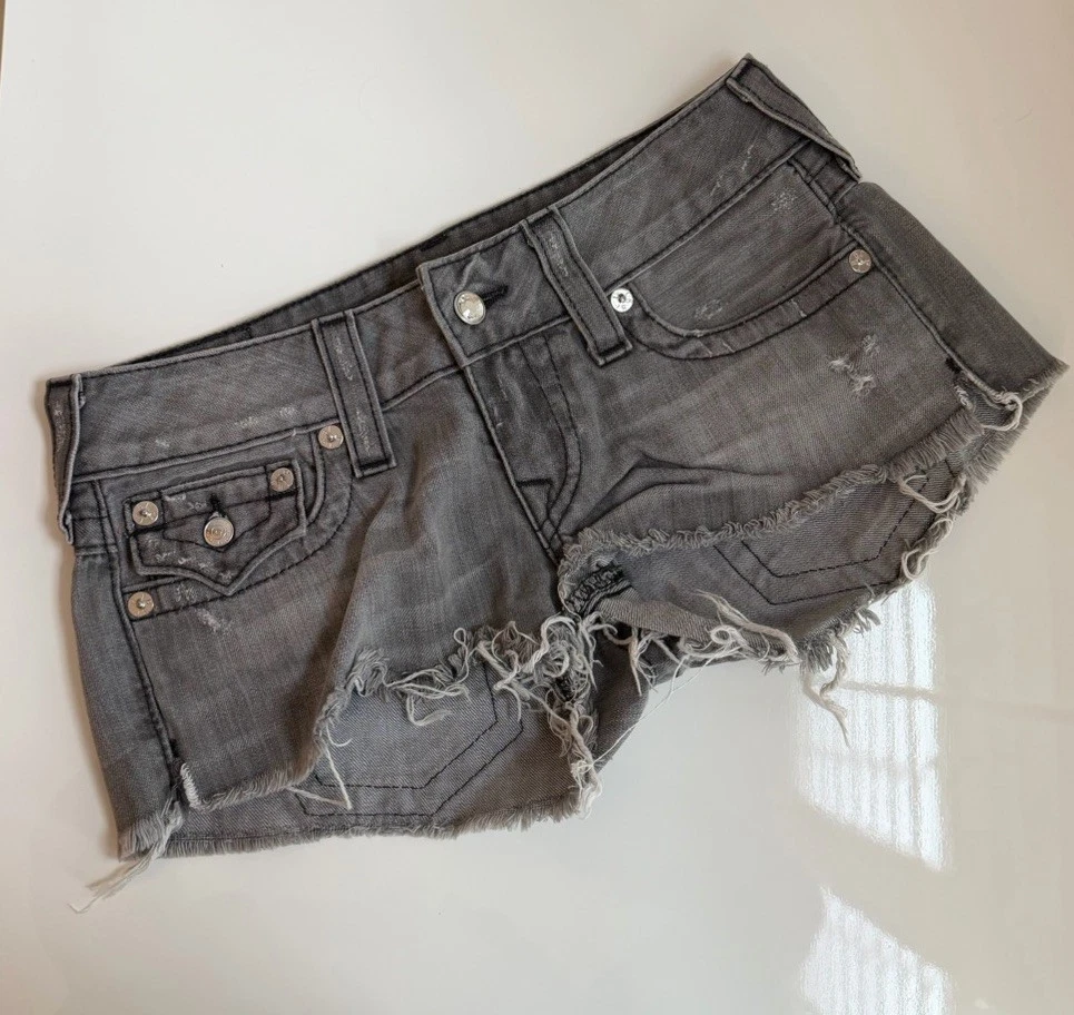 True Religion Black Low (6.5-8.5 in) Rise Shorts for Women for