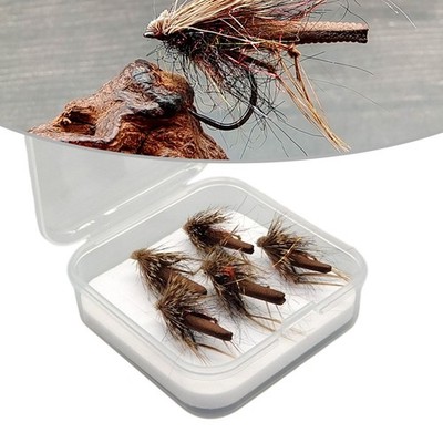 5pcs Fly Fishing Bait Dry Fly Hook Lure For Trout Bass Salmon Fishing With Box
