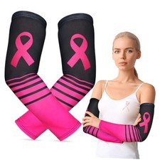 Breast Cancer Awareness Arm Sleeves Pink Ribbon Sports Classic Style