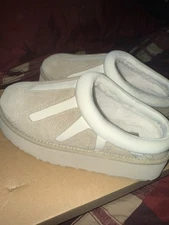 UGG WOMEN TAZZ SUNWAVE MUSTARD SEED PLATFORM SHOES US 8