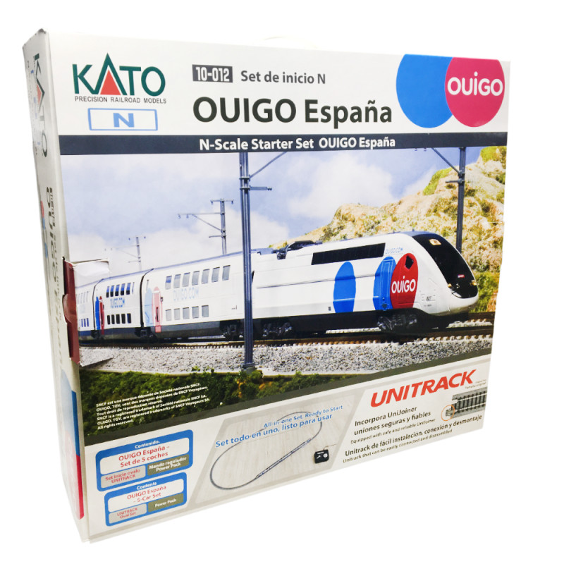Coffret de départ OUIGO Espagne KATO 10-012 train miniature N 1/160 avec rails Unitrack