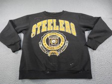 Vintage Pittsburgh Steelers Sweatshirt Mens Black Nutmeg Crest NFL Football 90s