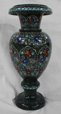 21" Flower Vases / Flowers pot Marble Inlay Antique Art Unique Living room decor