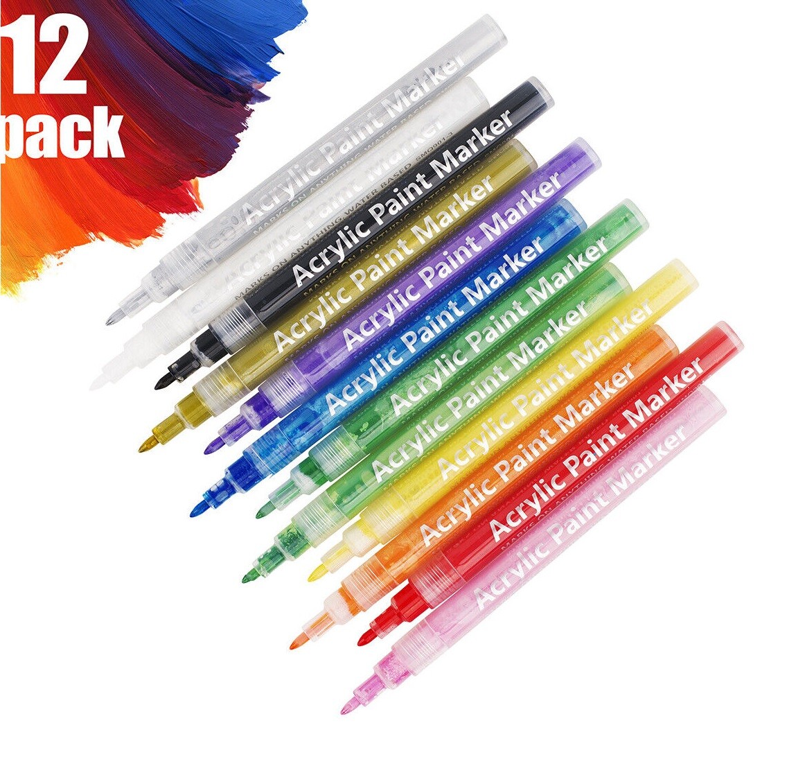 Acrylic Permanent Paint Marker Pens For Stone Painting Ceramic Glass Wood Fabric