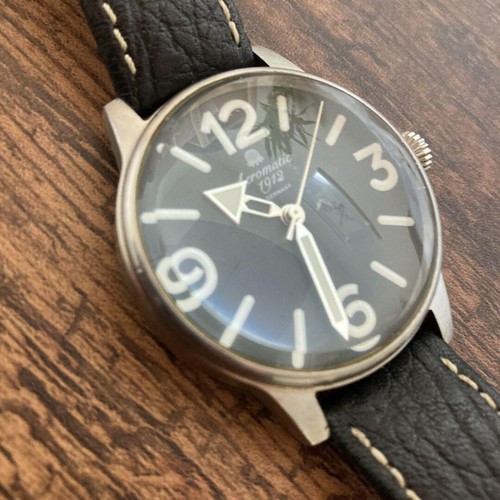 AEROMATIC 1912 Germany Men's Watch Working Quartz 46mm Leather Strap - Picture 6 of 6