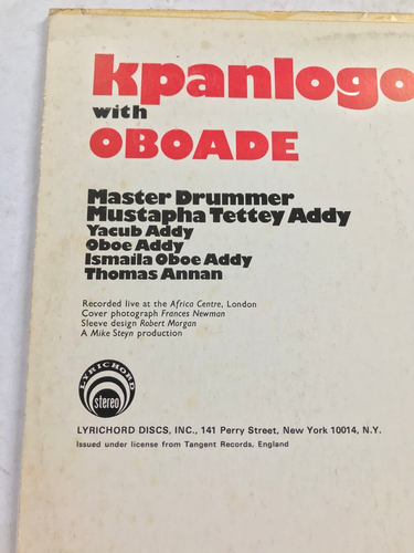 Music of Ghana OBOADE Kpanlogo Party Lyrichord Vinyl Album LLST 7251 - Picture 5 of 6