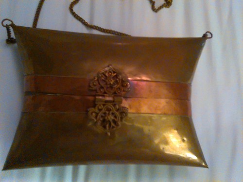 VINTAGE BRASS HANDBAGS COPPER ACCENTS ART DECO BEAUTIFUL CONDITION 4 HANDBAGS!!! - Picture 4 of 7