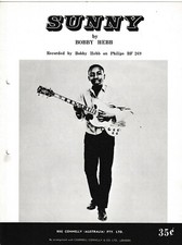BOBBY HEBB SHEET MUSIC:  SUNNY  AUSSIE  NEAR MINT  4pp  1965  P.H.