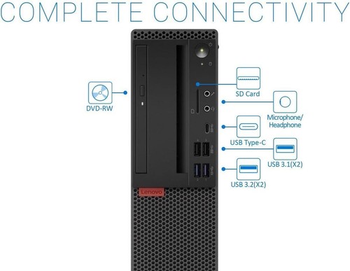 Lenovo ThinkCentre M720S w/ DVD i7 8th Desktop SFF UP 32GB RAM 2TB SSD WIN10 - Afbeelding 4 van 5