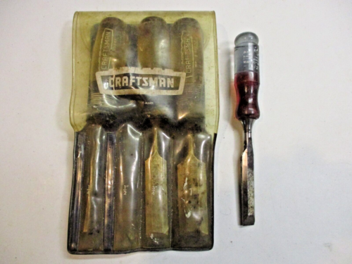 vintage CRAFTSMAN and BUCK BROTHERS 4-piece Wood Chisels