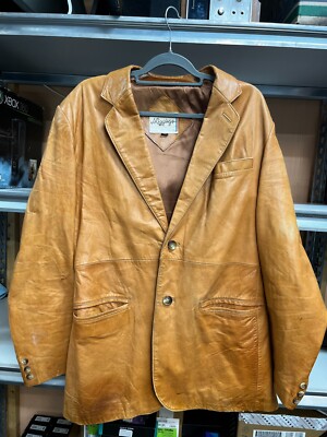 Philippe Monet レザージャケット フライトジャケット ヴィンテージ Vintage Philippe Monet Leather Jacket Cost Size 42L Camel Color