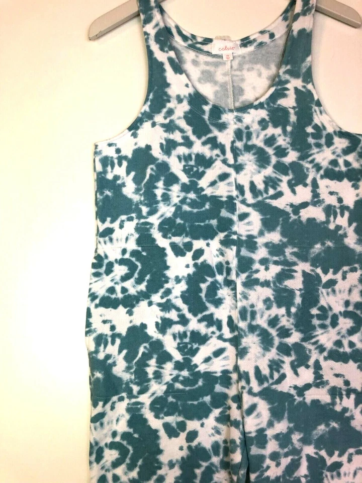 Traje de salón Colsie tie dye mono de una pieza azul claro blanco talla XS Foto 2 de 4