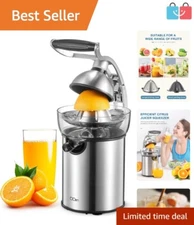 Premium Stainless Steel Electric Juicer for Oranges, Lemons & Limes - Anti-Drip