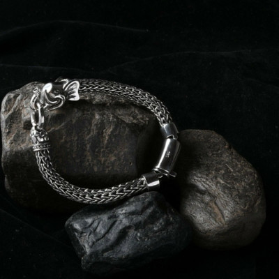 elephant snake chain bracelet in 925 solid sterling silver 59 gram