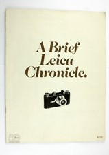 Leica 50 Years "A Brief Leica Chronicle" 1975 - Genuine Original Booklet
