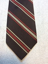 VINTAGE JOHN BLAIR MENS TIE 3 X 56 BROWN WITH BURNT ORANGE AND TAN