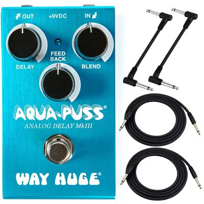 Way Huge WM71 Mini Aqua Puss Mklll Analog Delay Guitar Effects Pedal with Cables